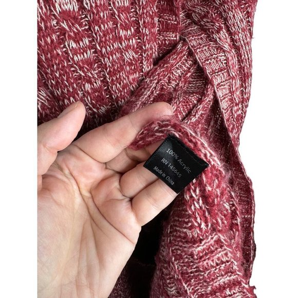 Sleeveless 100% Acrylic Open Front Cardigan Duster Red - Picture 2 of 3